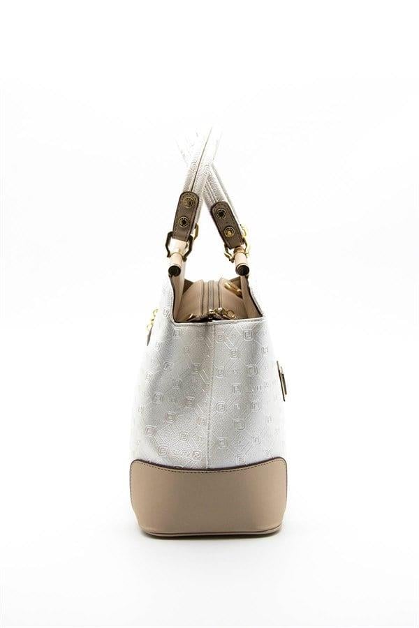 Silver & Polo SP706 Kadın El Çantası Logolu Sedef-S.Nut