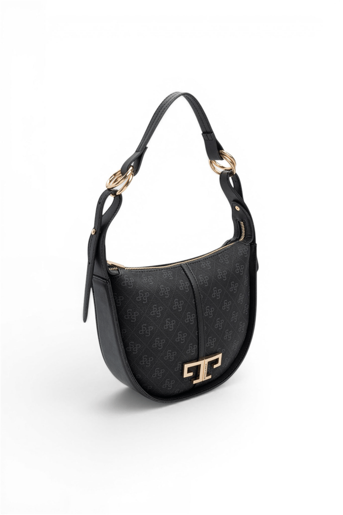 Silver & Polo SP1270 Kadın Omuz Çantası Monogram Siyah-Siyah