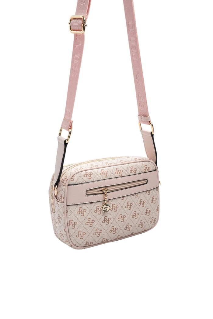 Silver Polo SP1162 Kadın Çapraz Çanta Monogram Pembe-Pudra