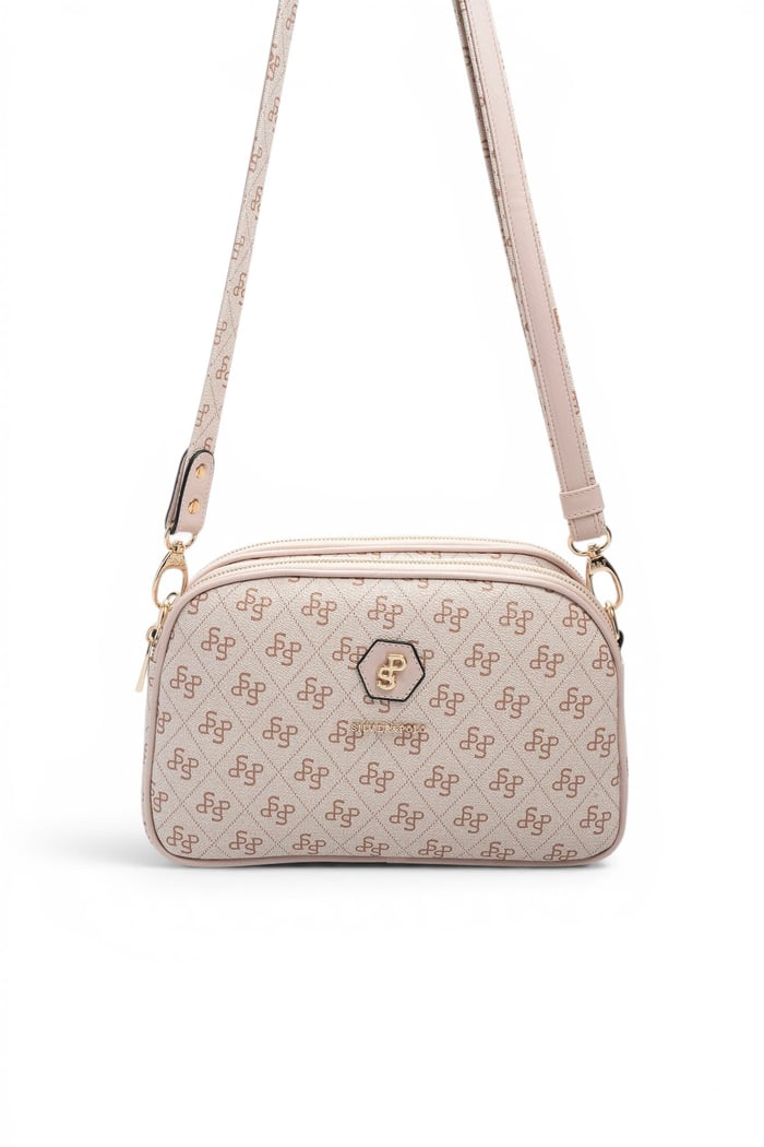 Silver & Polo SP745 Kadın Çapraz Çanta Monogram Pembe-Pudra