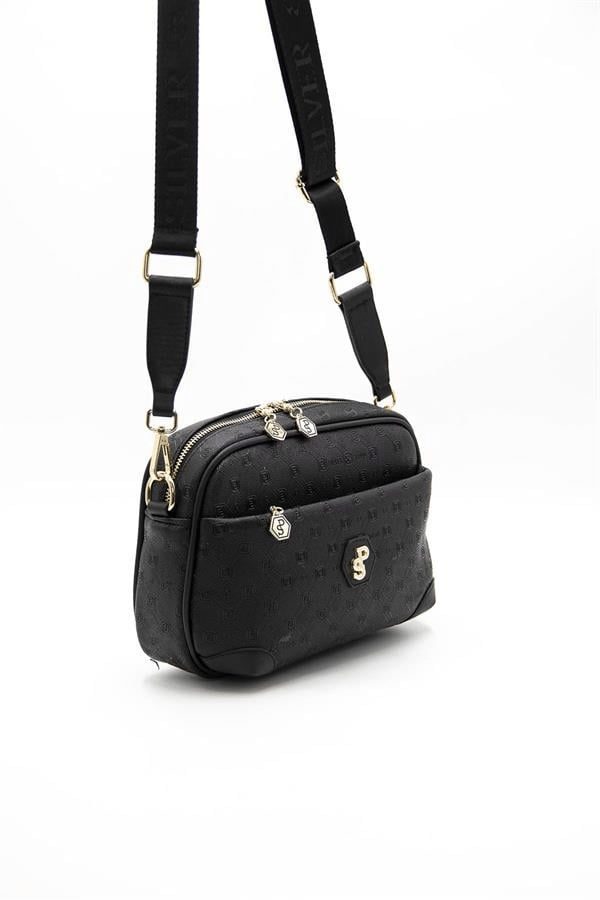 Silver & Polo SP1094 Kadın Çapraz Çanta Logolu Siyah