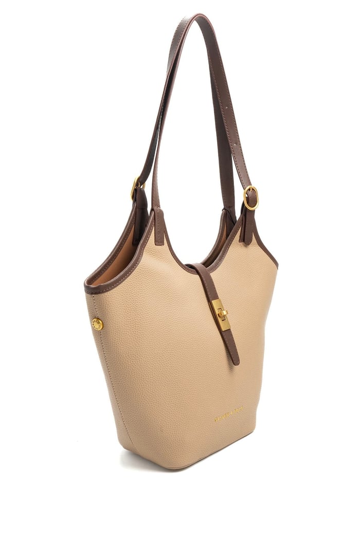 Silver Polo Bej - Bej Mini Rolax Kadın Omuz Çantası SP1246