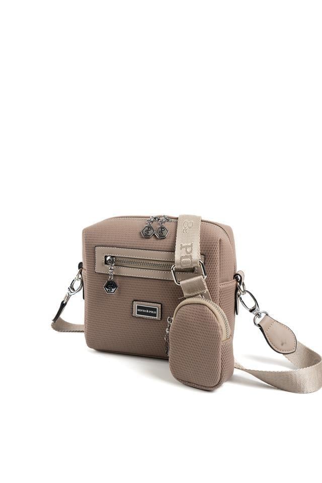 Silver & Polo SP1038 Kadın Çapraz Çanta Petek Kum