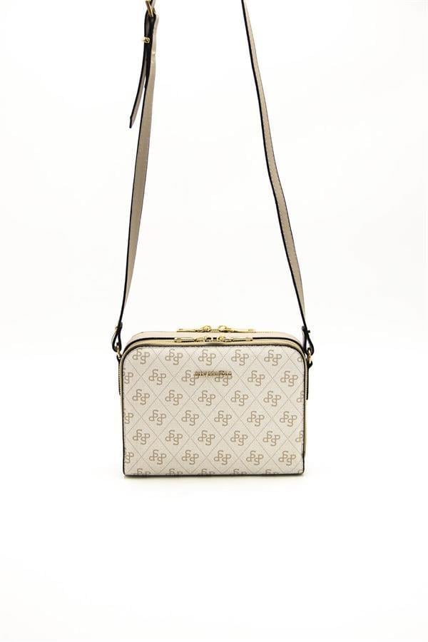 Silver & Polo SP888 Kadın Çapraz Çanta Monogram Bej-Kum