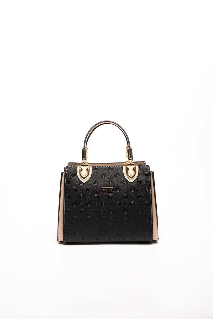 Silver & Polo SP1133 Kadın El Çantası Logolu Siyah-S.Nut
