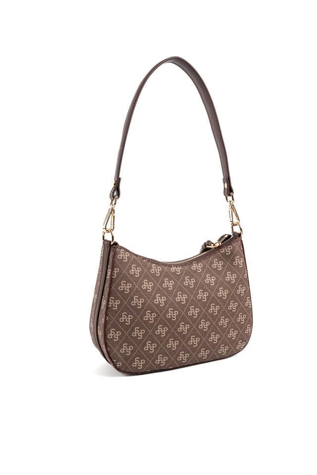 Silver & Polo SP1259 Kadın Omuz Çantası Monogram Kahve