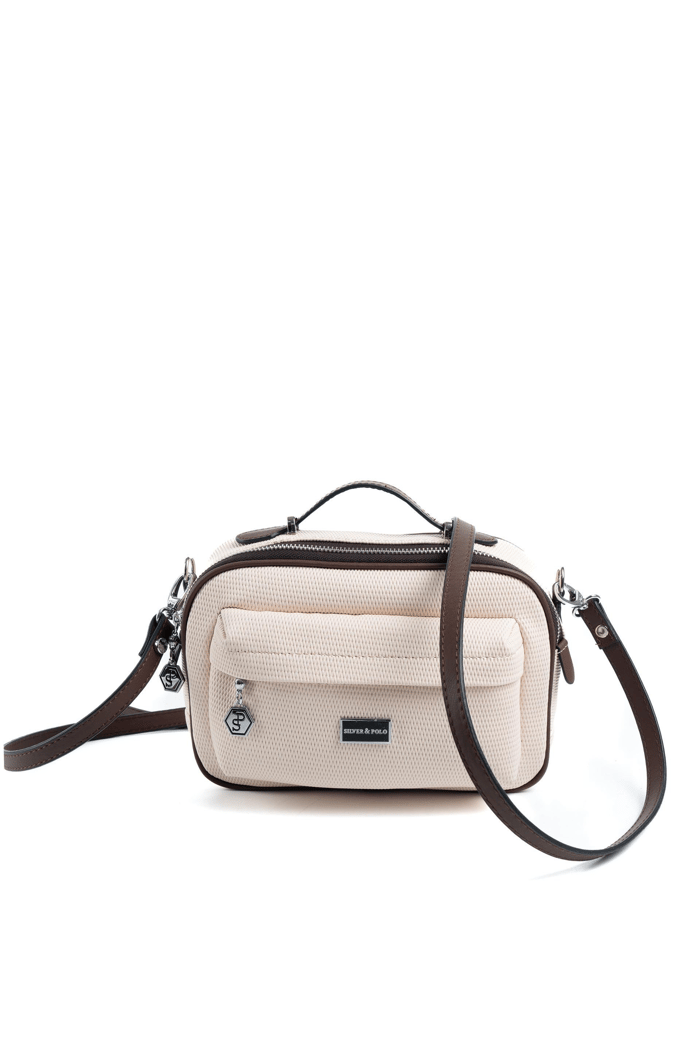 Silver & Polo SP1186 Kadın Çapraz Çanta Petek Bej-Kahve