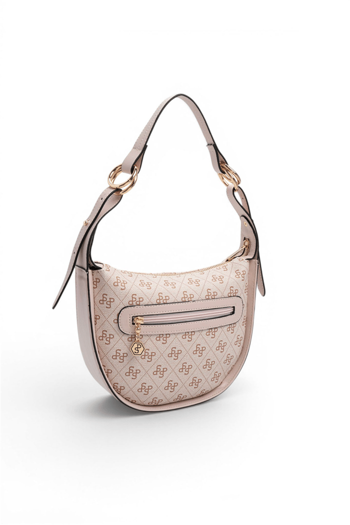 Silver & Polo SP1270 Kadın Omuz Çantası Monogram Pembe-Pudra