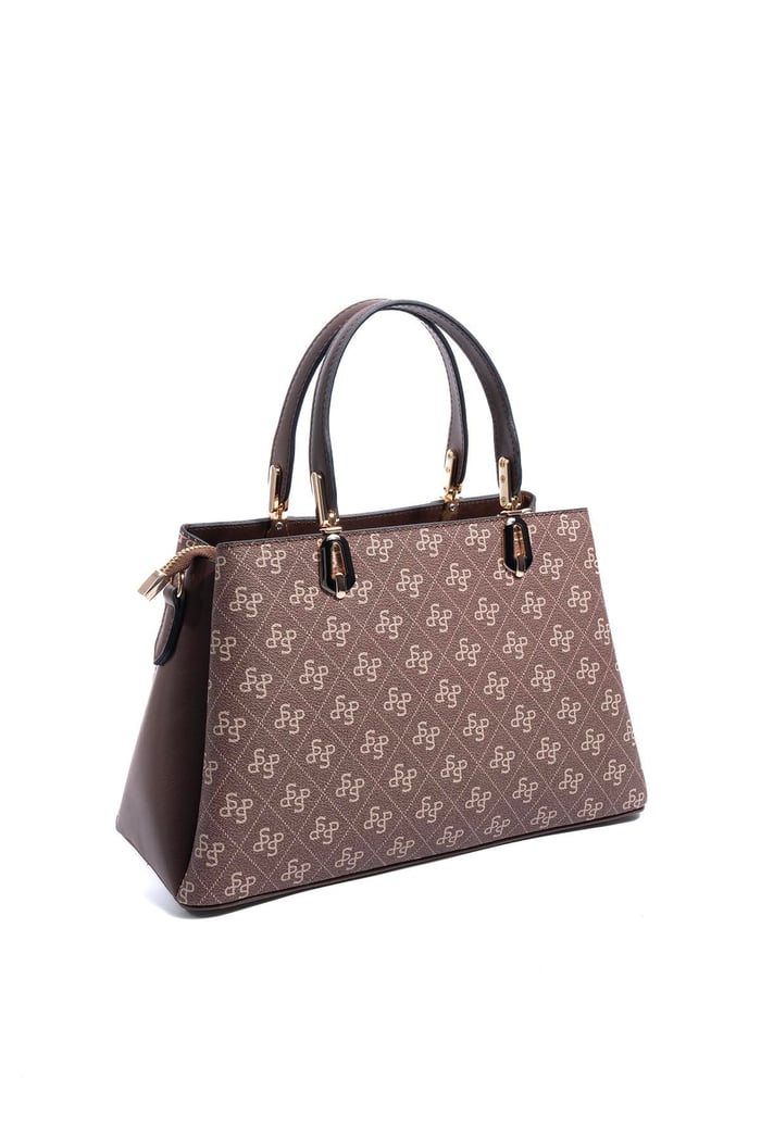 Silver Polo Kahve - Kahve Monogram Kadın El Çantası SP1253