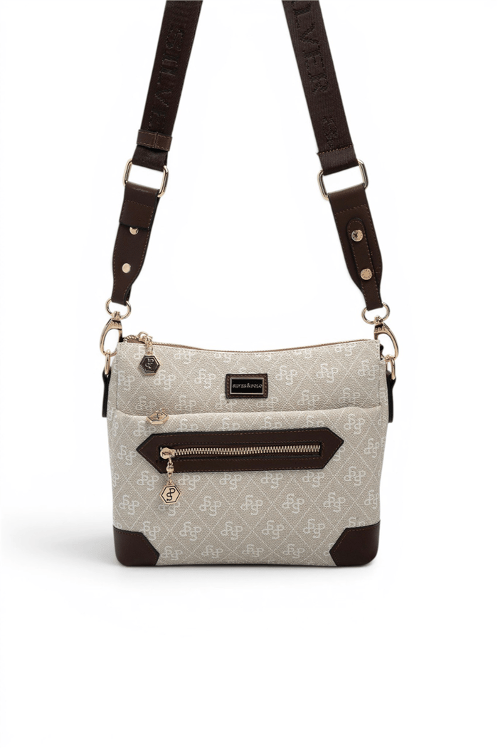 Silver Polo Taş - Kahve Monogram Kadın Çapraz Çanta SP1110