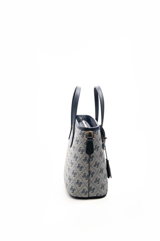Silver Polo Gri - Lacivert Monogram Kadın El Çantası SP1185