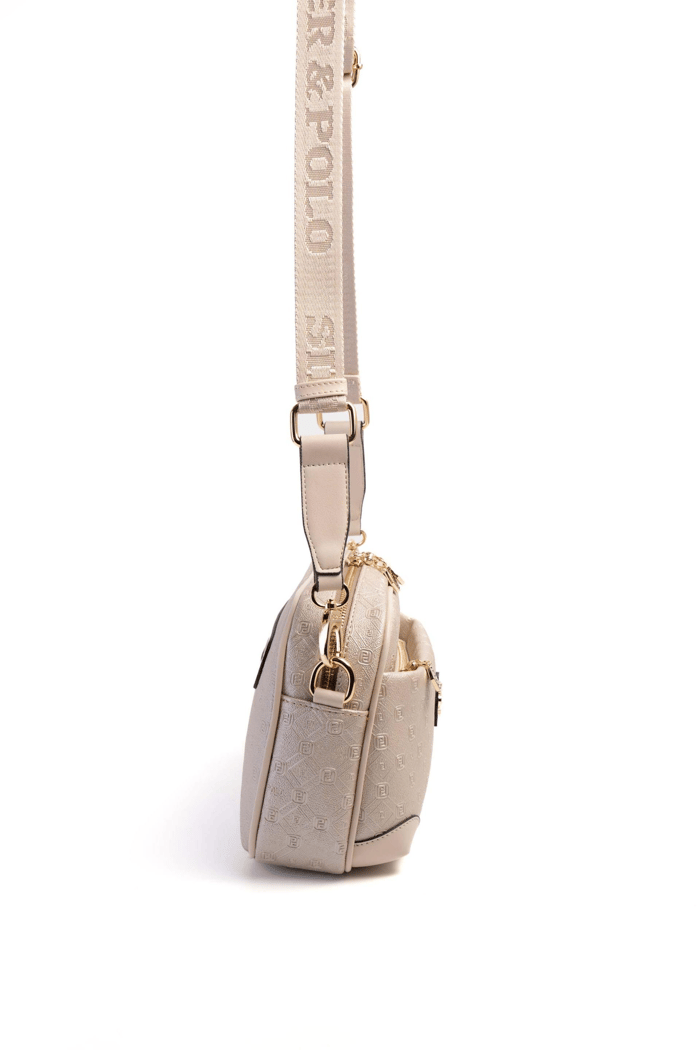 Silver & Polo SP1094 Kadın Çapraz Çanta Logolu Bej