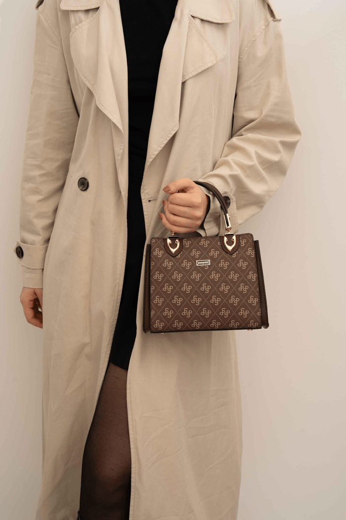 Silver & Polo SP1133 Kadın El Çantası Monogram Kahve