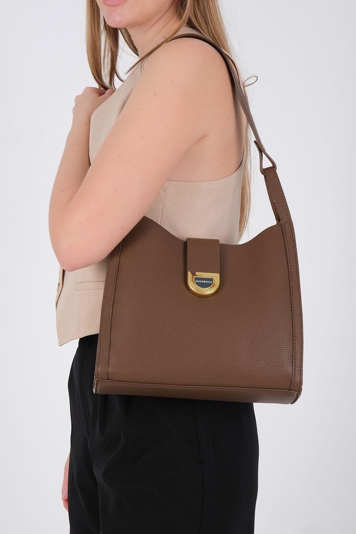 Silver Polo Kahve - Kahve Mini Rolax Kadın Omuz Çantası SP1242