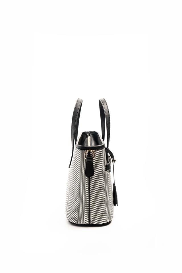 Silver & Polo SP1185 Kadın El Çantası Hasır Siyah Beyaz-Siyah