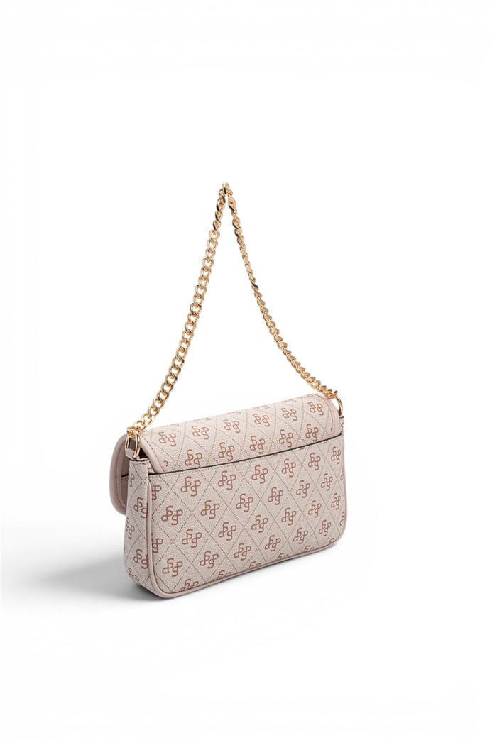Silver Polo Pembe - Pudra Monogram Kadın Omuz Çantası SP1171