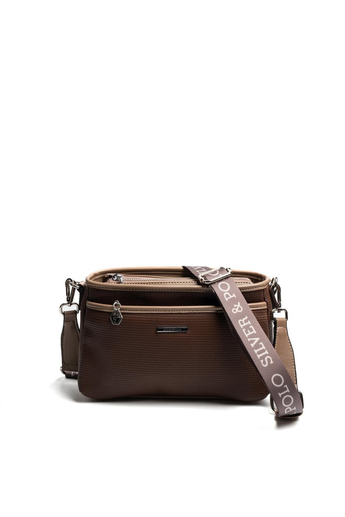 Silver & Polo SP1184 Kadın Çapraz Çanta Petek Kahve-Vizon