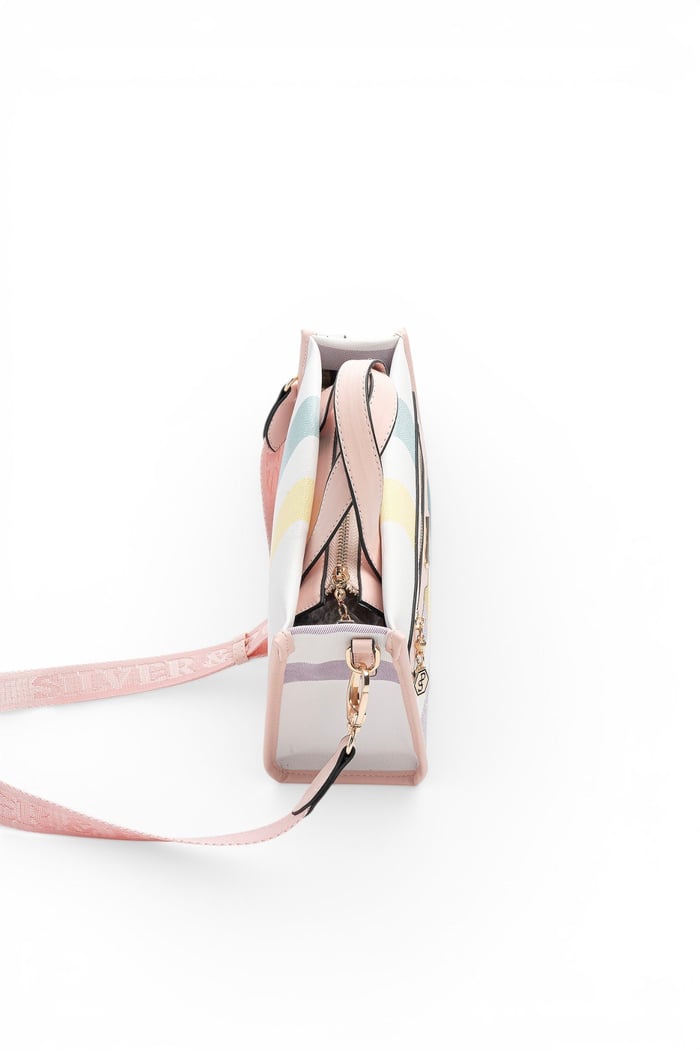 Silver Polo Lila - Pembe Ekose Kadın El Çantası SP1271
