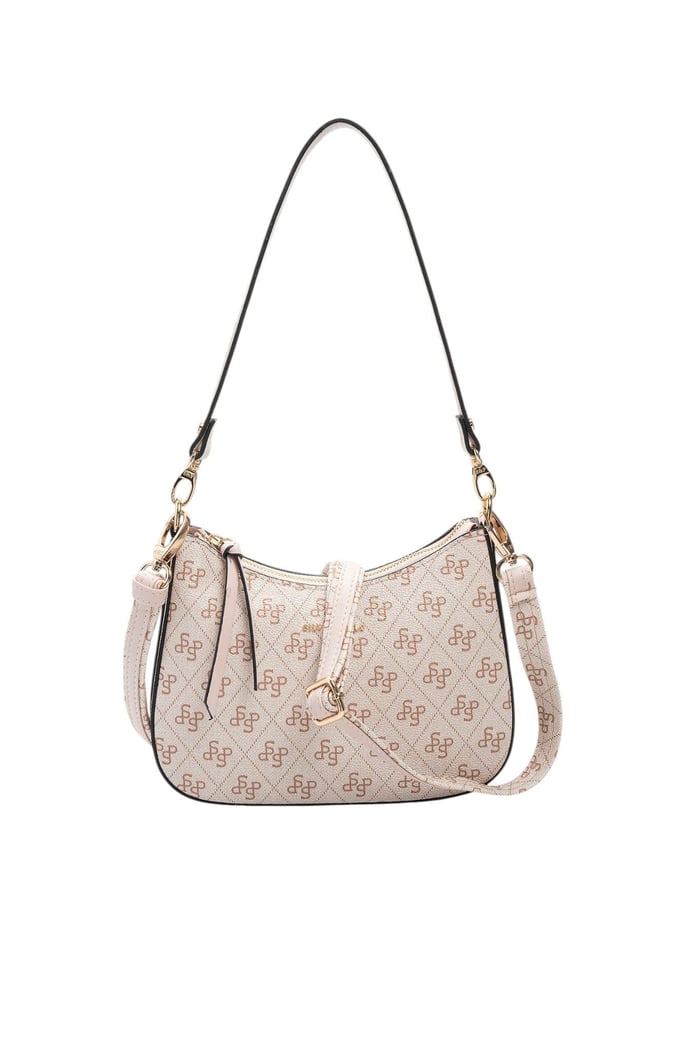 Silver Polo SP1259 Kadın Omuz Çantası Monogram Pembe-Pudra