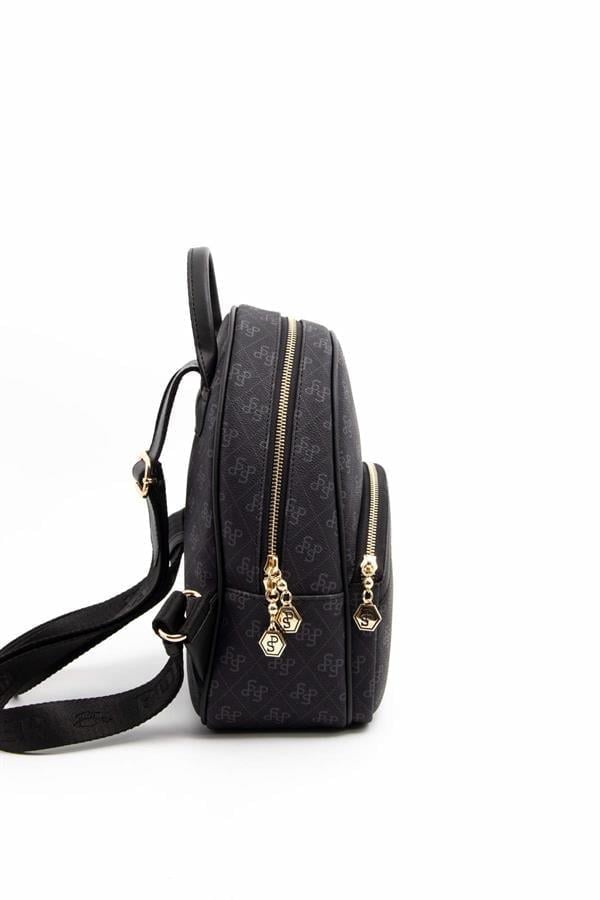 Silver & Polo SP945 Kadın Sırt Çantası Monogram Siyah