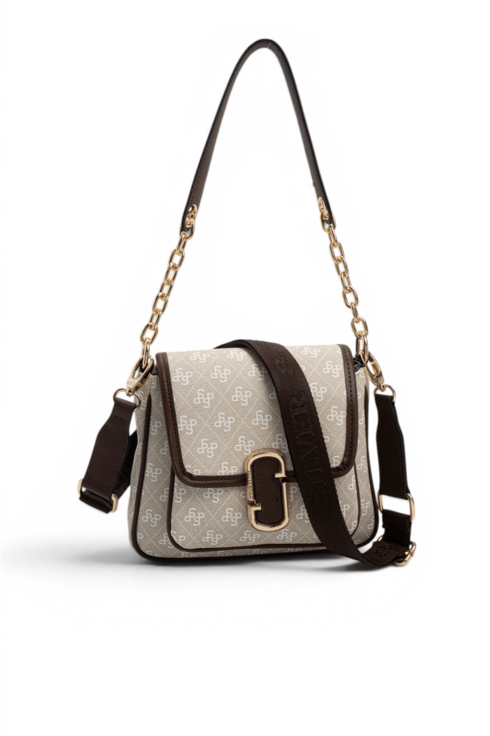 Silver & Polo SP1147 Kadın Omuz Çantası Monogram Taş-Kahve