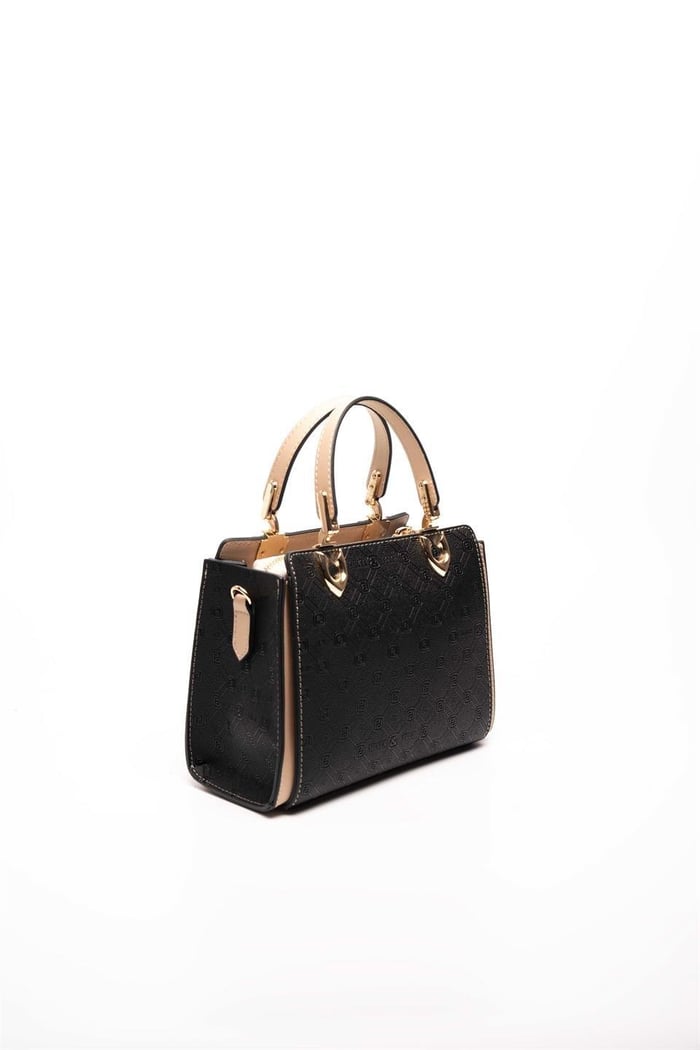 Silver & Polo SP1133 Kadın El Çantası Logolu Siyah-S.Nut