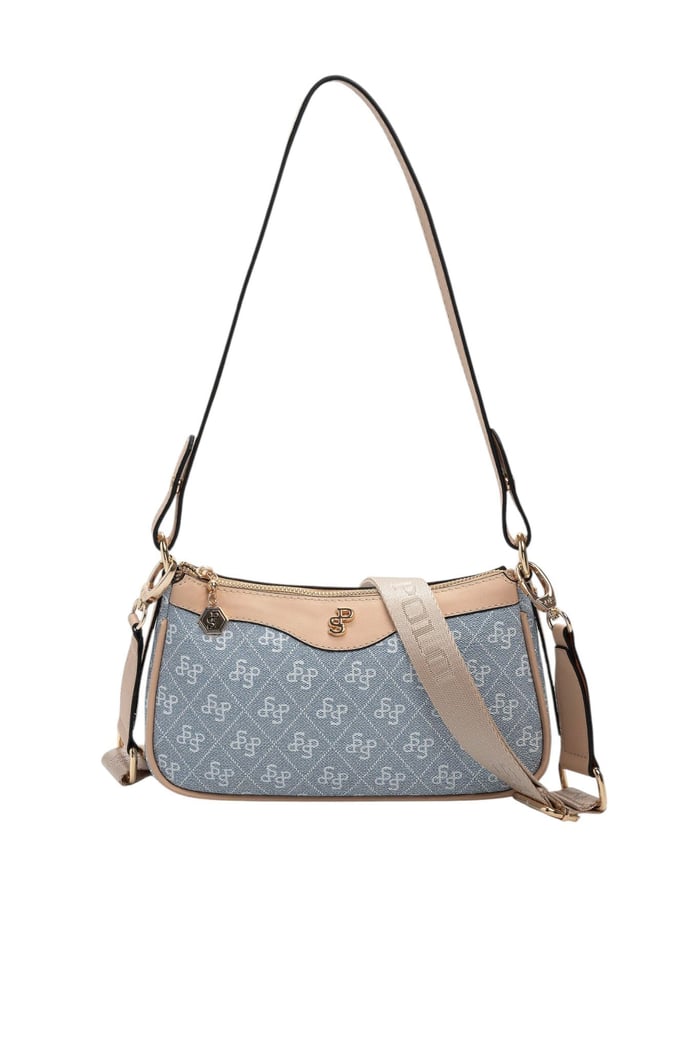 Silver Polo Mavi - Ten Monogram Kadın Çapraz Çanta SP1274