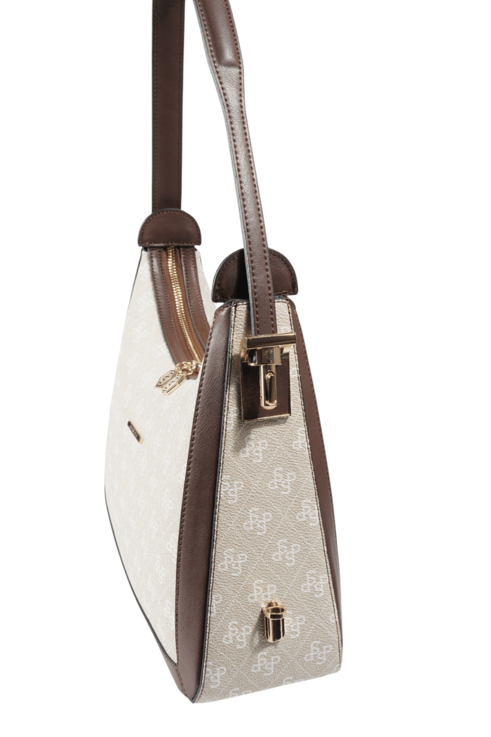 Silver Polo Taş - Kahve Monogram Kadın Omuz Çantası SP1187