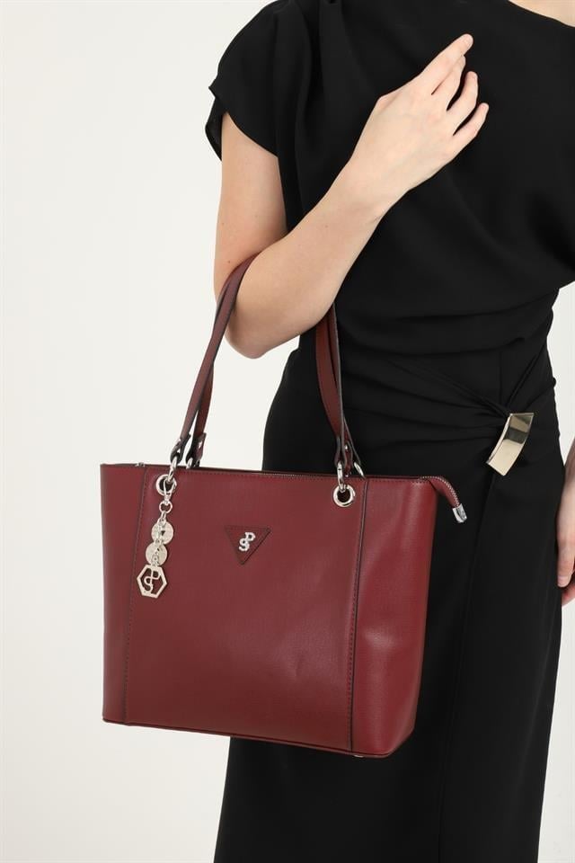 Silver & Polo SP1176 Kadın Omuz Çantası Düz Bordo