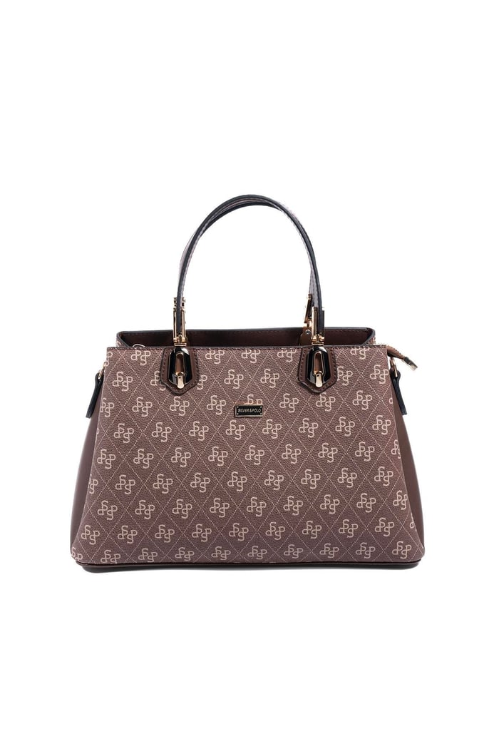 Silver Polo Kahve - Kahve Monogram Kadın El Çantası SP1253