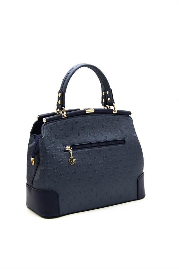 Silver & Polo SP706 Kadın El Çantası Logolu Lacivert