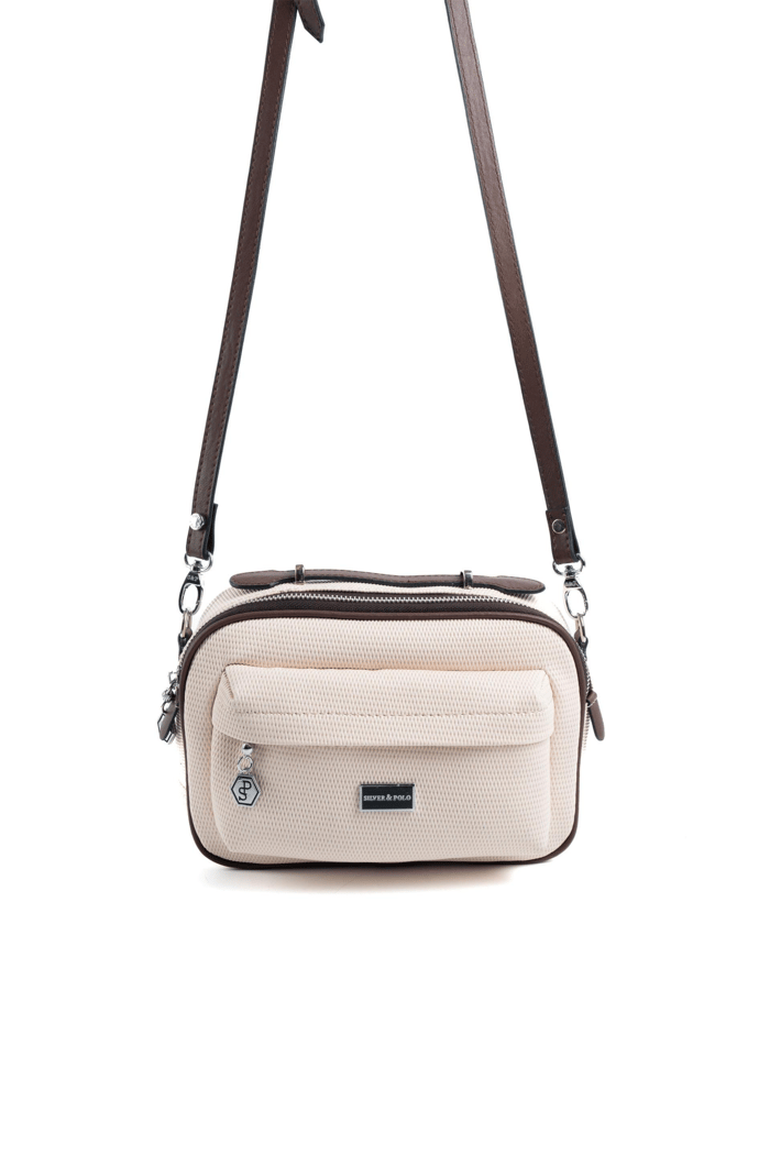 Silver & Polo SP1186 Kadın Çapraz Çanta Petek Bej-Kahve