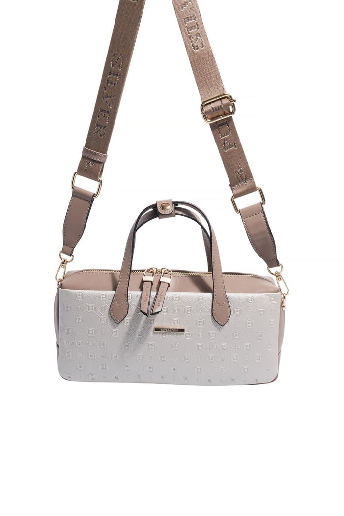 Silver & Polo SP1276 Kadın El Çantası Logolu Bej-Latte