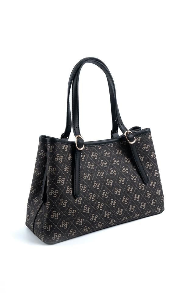 Silver & Polo SP1252 Kadın El Çantası Monogram Füme-Siyah
