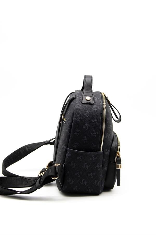Silver & Polo SP1130 Kadın Sırt Çantası Monogram Siyah