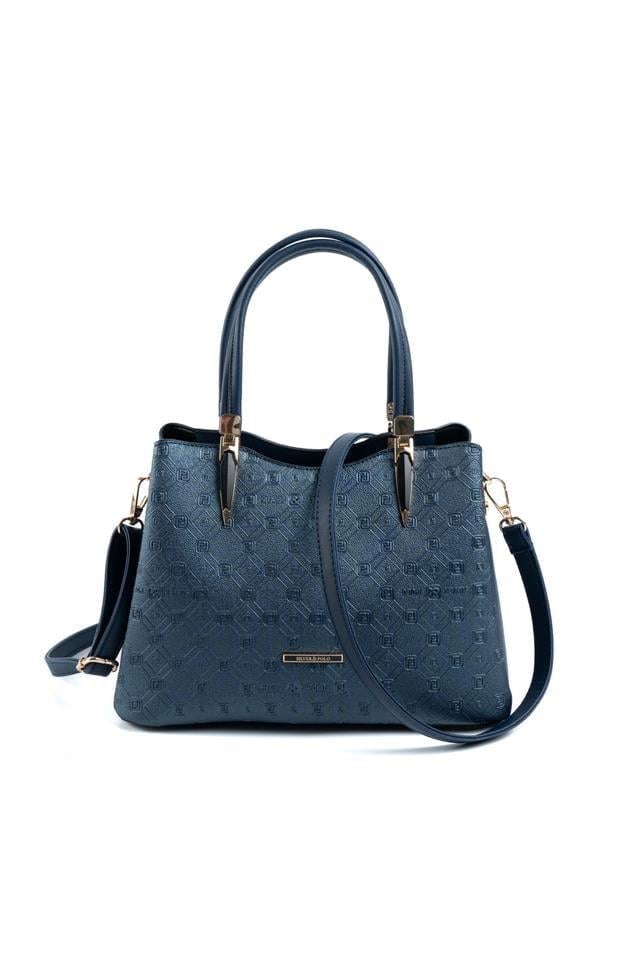 Silver & Polo SP1205 Kadın El Çantası Logolu Lacivert