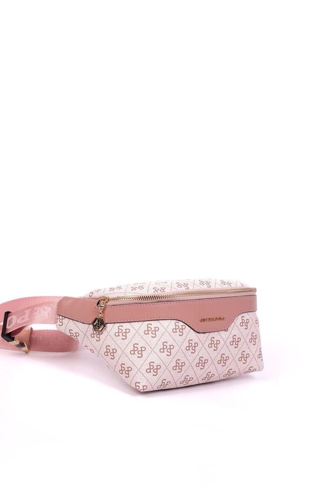 Silver & Polo SP1192 Kadın Bel Çantası Monogram Pembe-Somon