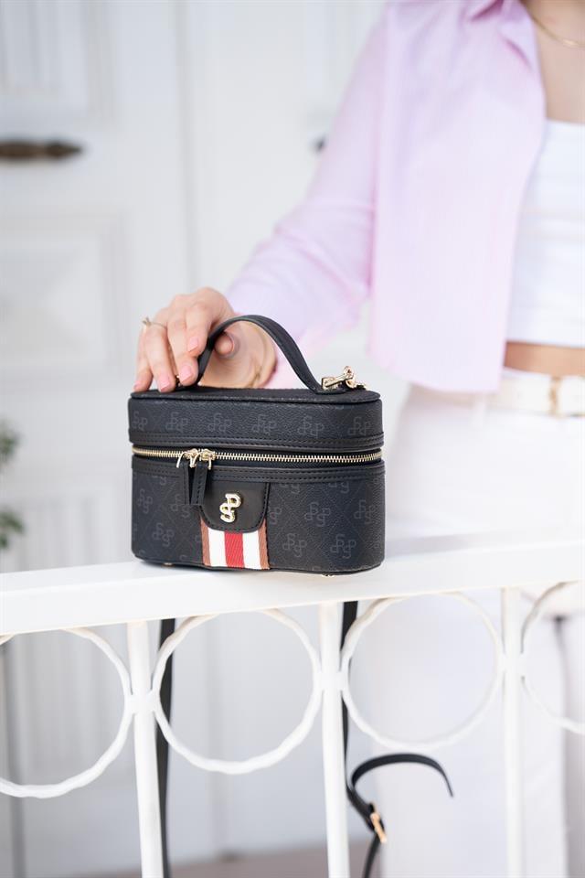 Silver & Polo SP1195 Kadın El Çantası Monogram Siyah