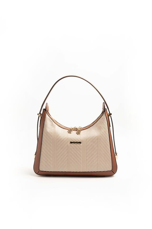Silver & Polo SP1187 Kadın Omuz Çantası Hasır Bej-Taba