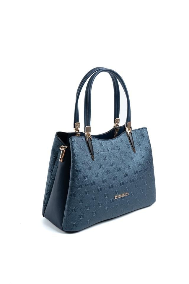 Silver & Polo SP1205 Kadın El Çantası Logolu Lacivert