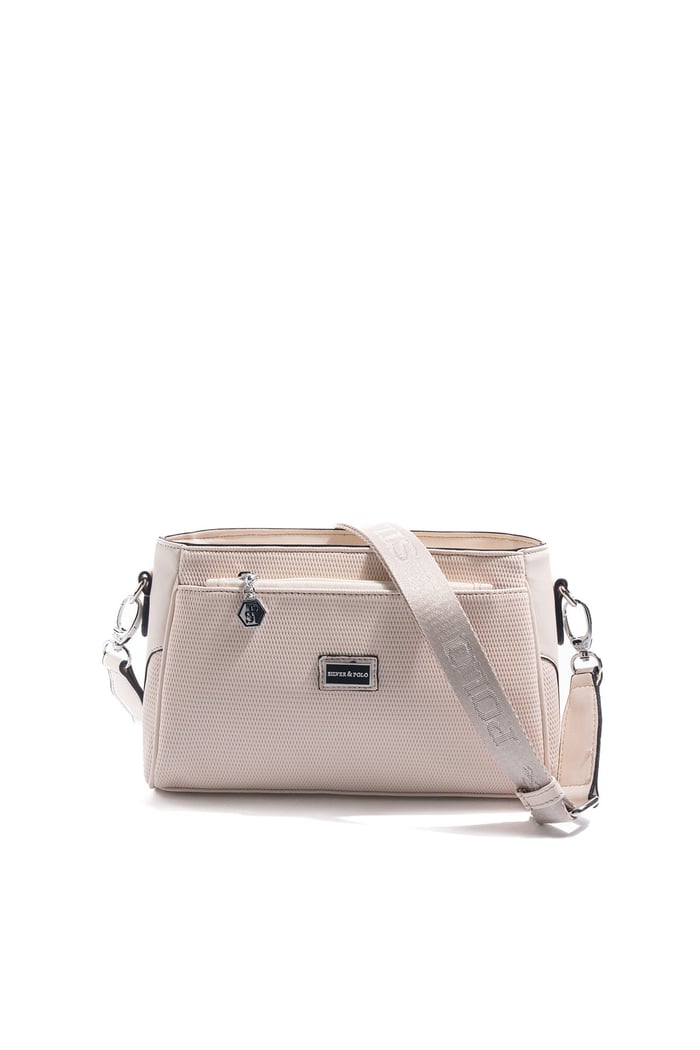 Silver & Polo SP1273 Kadın Çapraz Çanta Petek Krem-Bej