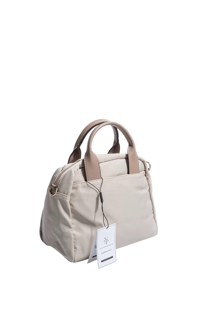 Silver Polo Bej - Kum Saten Kadın El Çantası SP1216