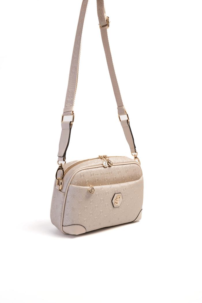 Silver & Polo SP1094 Kadın Çapraz Çanta Logolu Bej