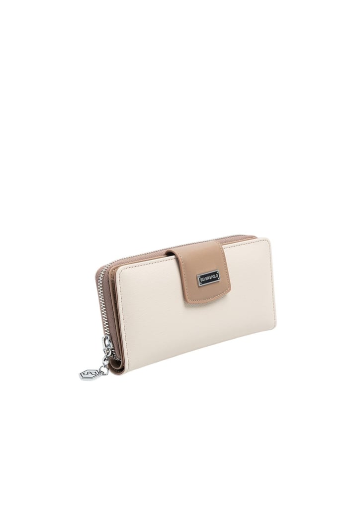 Silver & Polo SP928 Kadın Cüzdan & Kartlık Düz Bej-Latte