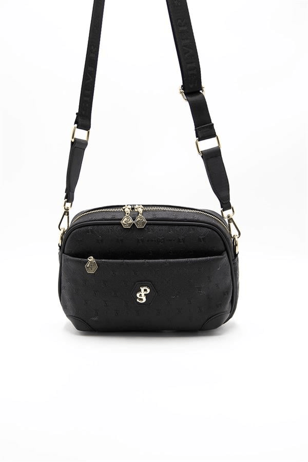 Silver & Polo SP1094 Kadın Çapraz Çanta Logolu Siyah