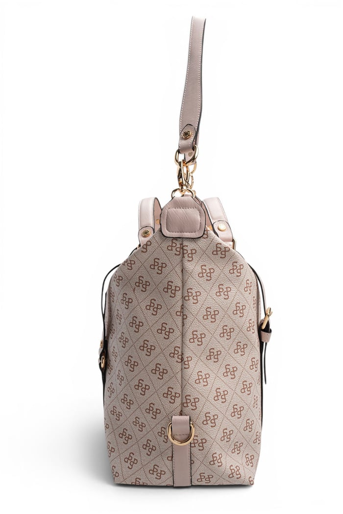 Silver Polo Pembe - Pudra Monogram Kadın Seyahat Çantası SP1064