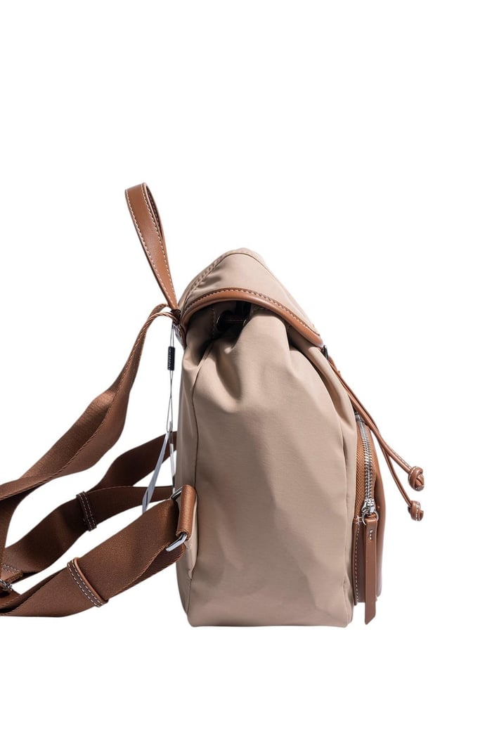 Silver Polo Bej - Taba Saten Kadın Sırt Çantası SP1231