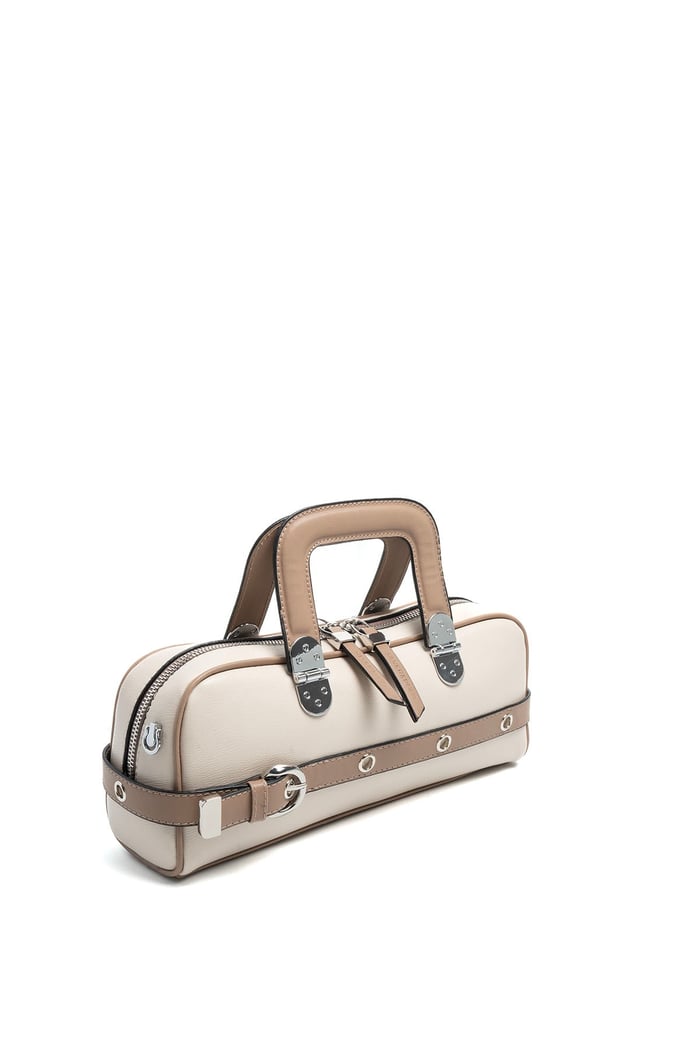 Silver & Polo SP1258 Kadın El Çantası Düz Bej-Latte
