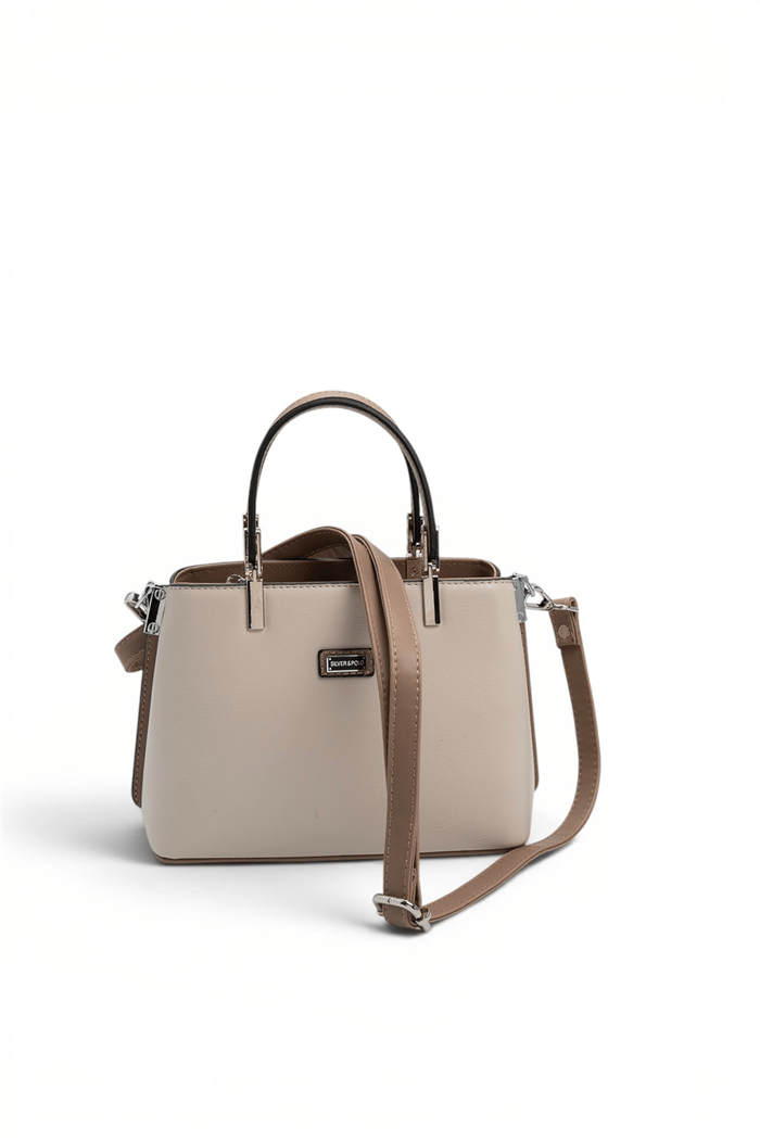 Silver & Polo SP987 Kadın El Çantası Düz Bej-Latte
