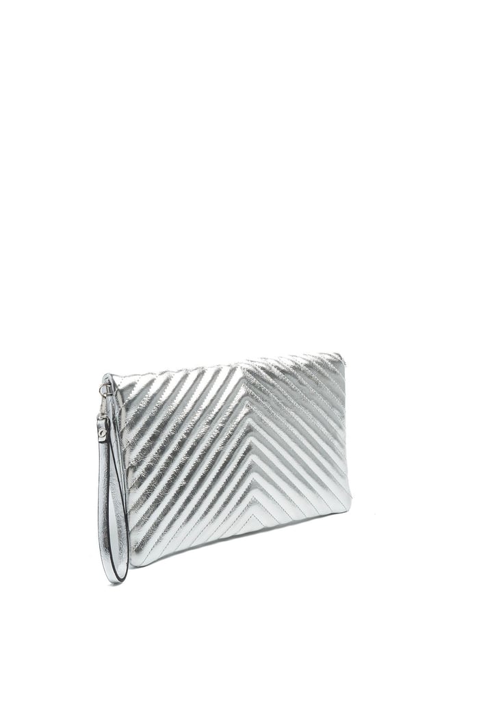 Silver Polo Gümüş - Gümüş Kapitone V Kadın Portföy ve Clutch El Çantası SP1134